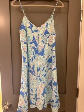 Lilly Pulitzer Blue Multi Spaghetti-Strap Mini Dress